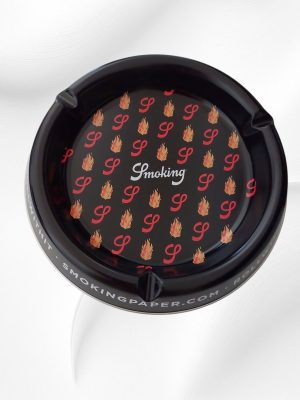 Smoking Ashtray-Black Flames Design-Large 20cm