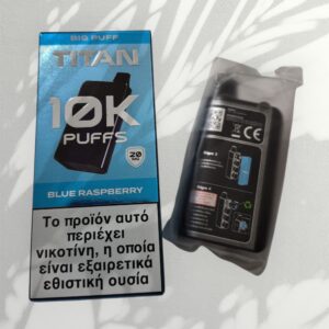 TITAN 10K Puffs Capsule Click Disposable Blue Raspberry 20mg.
