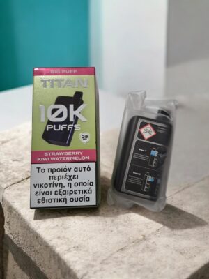 TITAN 10K Puffs Capsule Click Disposable Strawberry Kiwi Watermelon 20mg.